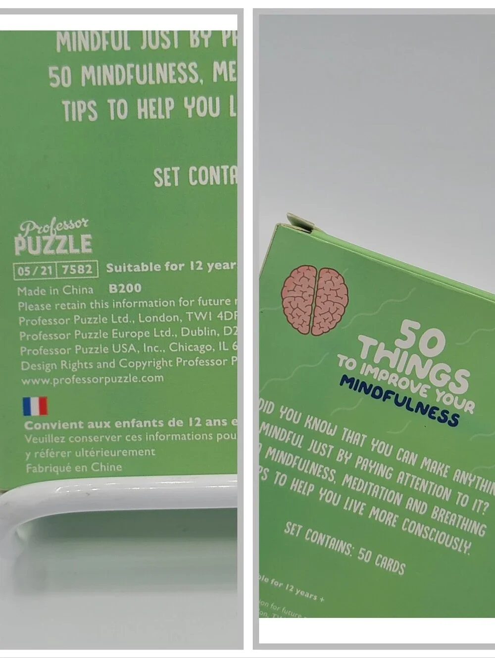 Professor Puzzle 50 Things Mindfulness Keep You Active Card Decks Set of 2